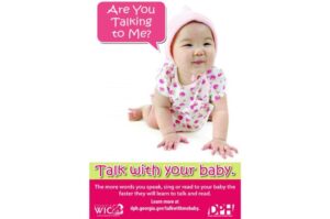 "Talk with your baby" poster from DPH